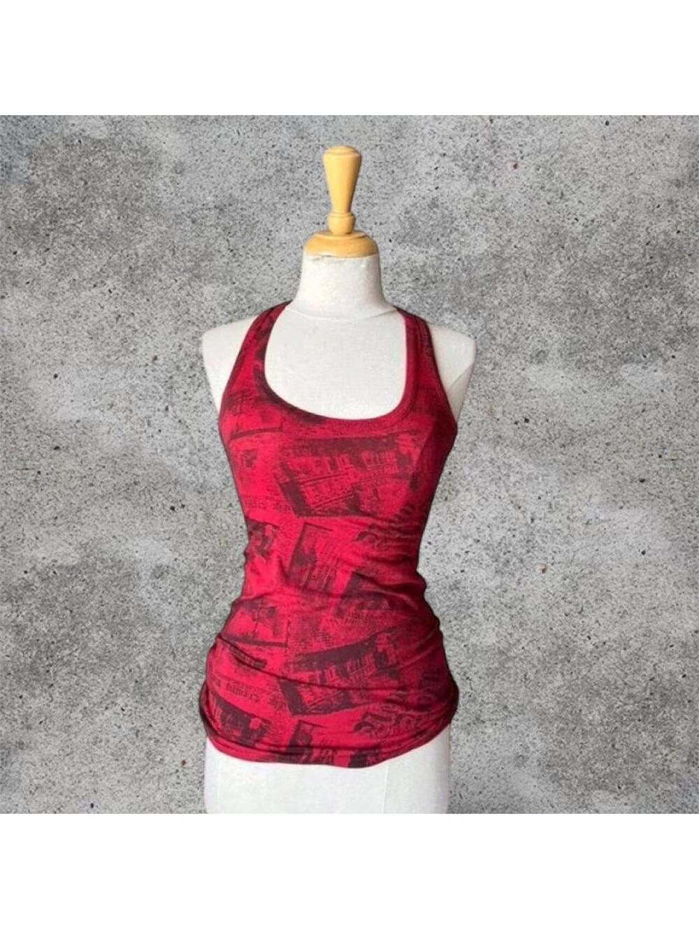 SWS red and black graphic tank top